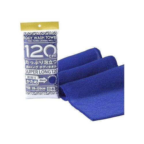 Yokozuna Мочалка для тела сверхжесткая темно-синяя - Shower long body towel, 28*100см