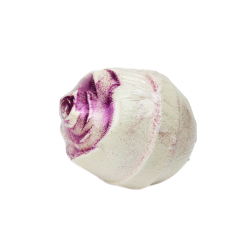 DUSHA Бомбочка для ванны "Богиня бомбочка" роза белая с шиммером и ароматом Escada, 185г