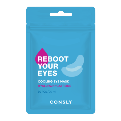 Consly Патчи тканевые охлаждающие - Eyes reboot hyaluronic acid & caffeine cooling eye mask, 30шт