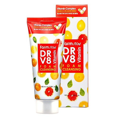 FarmStay Пенка очищающая с комплексом витаминов - Dr-V8 Vitamin foam cleansing, 100мл