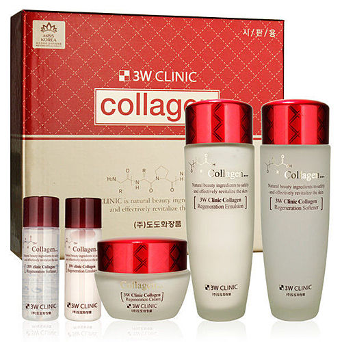 3W Clinic Набор для ухода за лицом лифтинг - Collagen skin care 3 items set
