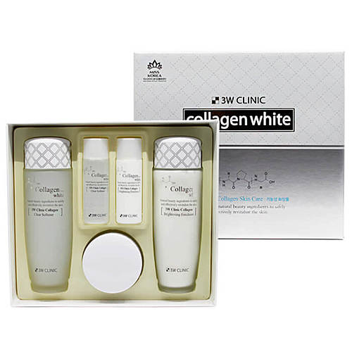 3W Clinic Набор для ухода за лицом осветление - Collagen whitening skin care items 3 set
