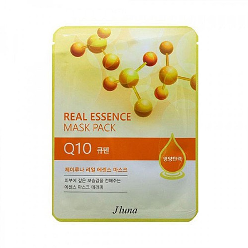Juno Маска тканевая с коэнзимом q10 - Real essence mask pack q10, 25мл