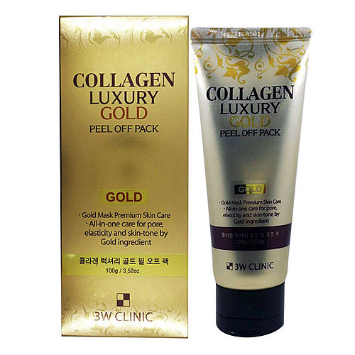 3W Clinic Маска-пленка с коллагеном и золотом - Collagen&luxury gold peel off pack, 100г