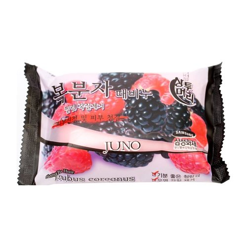 Juno Мыло отшелушивающие с малиной - Rubus coreanus peeling soap, 150г