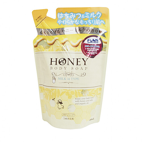 Funs Гель для душа увлажняющий с экстрактом меда и молока - Honey milk, з/б, 400мл