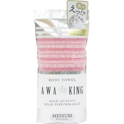 Yokozuna Мочалка-полотенце для тела средней жёсткости розовая - Awa king, 28*100см