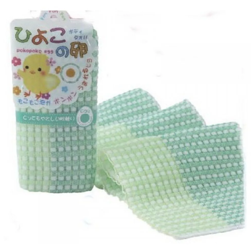 Yokozuna Мочалка-полотенце для детей зеленая - Pokopoko egg, 1шт