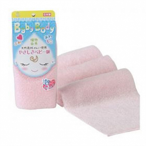 Yokozuna Мочалка-полотенце для детей из волокон кукурузы розовая - Baby body, 1шт