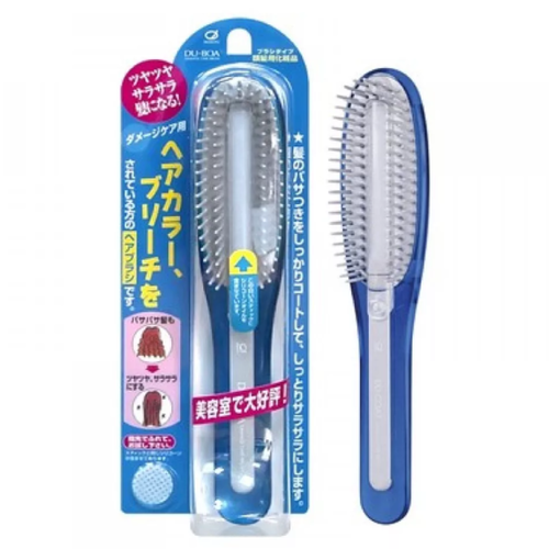 Ikemoto Расческа с силиконовым стержнем, для поврежденных волос, голубая - Damage care brush, 1шт