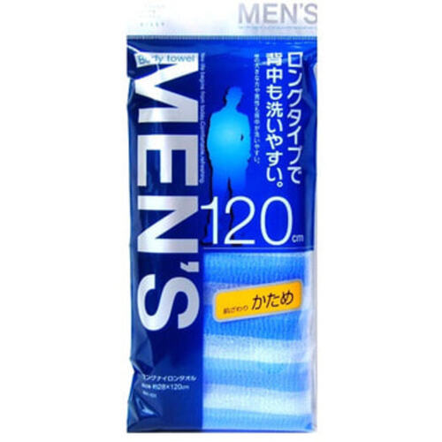 Aisen Мочалка массажная мужская жесткая, 28*120см, синяя в полоску - Men's skin texture, 1шт
