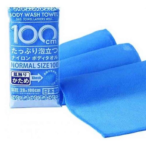 Yokozuna Мочалка для тела жесткая синяя - Shower long body towel, 28*100см
