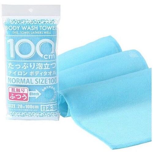Yokozuna Мочалка для тела средней жесткости голубая - Shower long body towel, 28*100см