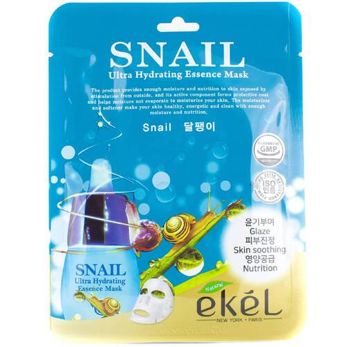 Ekel Маска для лица тканевая с улиточным муцином - Essence mask snail, 25г