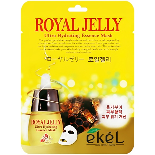 Ekel Маска для лица тканевая с маточным молочком - Essence mask royal jelly, 25г