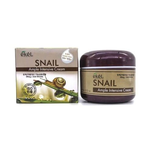 Ekel Крем для лица с экстрактом муцина улитки – Ample intensive cream snail, 100г