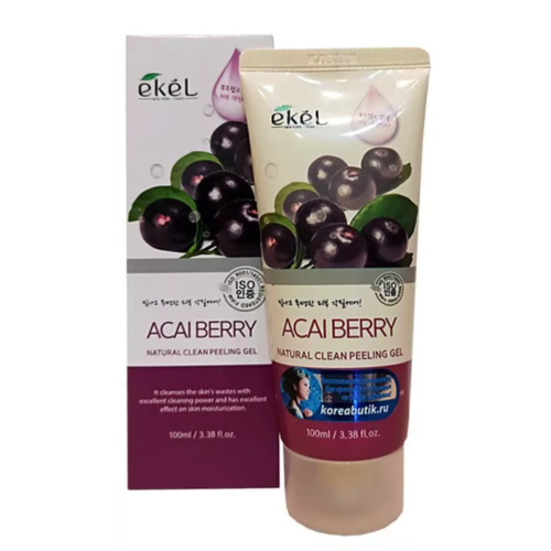 Ekel Пилинг-скатка с экстрактом ягод асаи - Natural clean peeling gel acai berry, 100мл