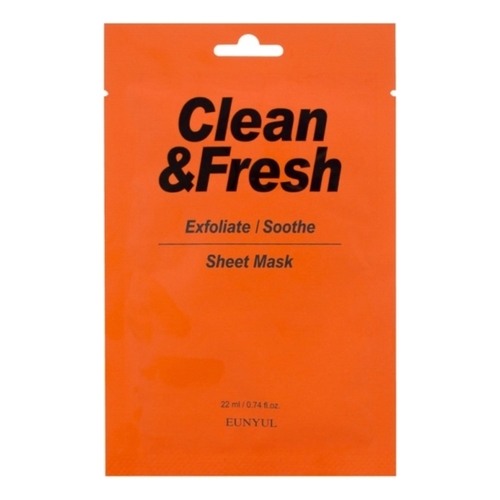 Eunyul Маска тканевая для гладкости и регенерации кожи - Clean&fresh exfoliate sheet mask, 22мл