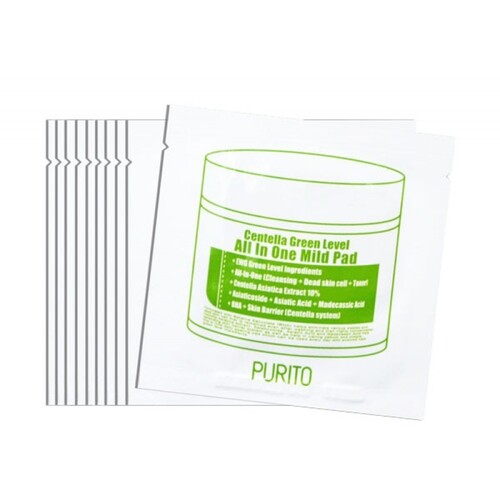 Purito Пэды для очищения кожи с центеллой - Centella green level all in one mild pad, 10шт