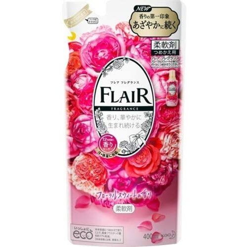 KAO Кондиционер для белья с цветочно-фруктовым ароматом з/б - Flair fragrance floral, 400мл