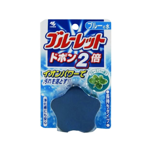 Kobayashi Таблетка для унитаза дезодорирующая с ароматом мяты - Bluelet dobon double blue mint, 120г