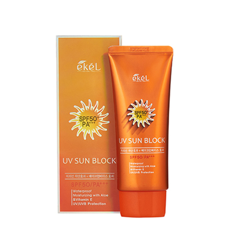 Ekel Крем солнцезащитный с экстрактом алоэ - UV sun block SPF50/PA+++, 70г