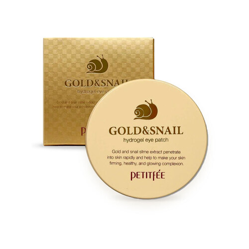 Petitfee Патчи гидрогелевые с золотом и экстрактом улитки - Gold&snail hydrogel eye patch, 60шт