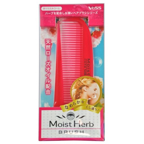 Vess Расческа для увлажнения и придания блеска волосам с маслом розы - Moist herb brush, 1шт