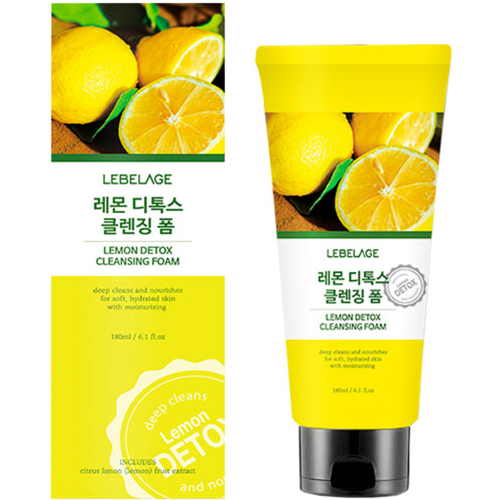 Lebelage Пенка для умывания с лимоном - Lemon detox cleansing foam, 180мл