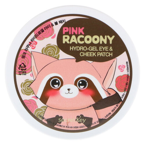 Secret Key Патчи гидрогелевые для глаз и щек - Pink racoony hydro-gel eye & cheek patch, 60шт