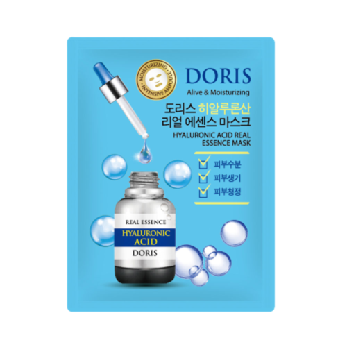 Doris Набор тканевых масок для лица «гиалурон» - Hyaluronic acid real essence mask, 25мл*10шт