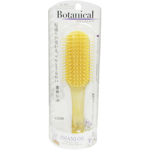 Ikemoto Щетка для укладки волос с маслом льна - Botanical amani oil, 1шт