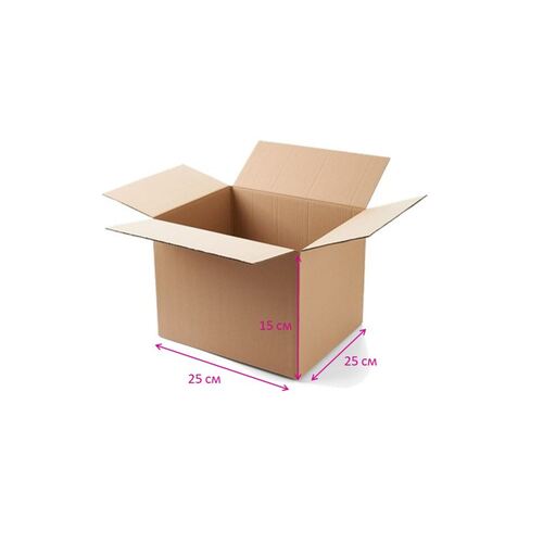 Коробка из гофрокартона бурая, 25*25*15см, 10шт(упаковка)