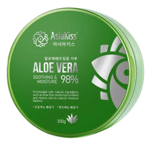 AsiaKiss Гель для лица и тела увлажняющий и успокаивающий с алоэ - Soothing gel aloe vera, 300мл