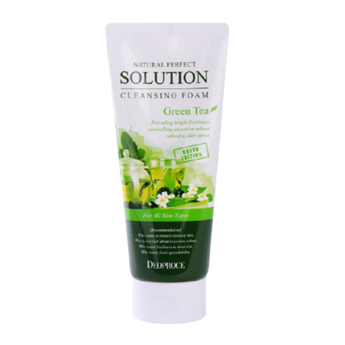 Deoproce Пенка для умывания с зеленым чаем - Natural perfect solution cleansing foam greentea, 170г