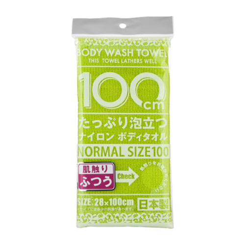 Yokozuna Мочалка для тела массажная средней жесткости салатовая - Shower long body towel, 28*100см