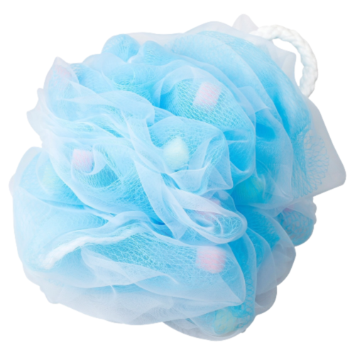 Yokozuna Мочалка для тела в форме шара голубая - Flower ball, 1шт