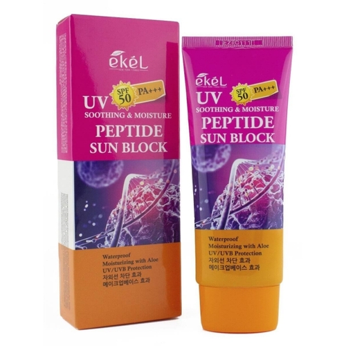 Ekel Крем для лица солнцезащитный c пептидами - UV soothing & moisture peptide sun block, 70мл