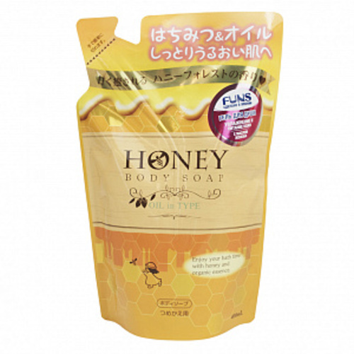 Funs Гель для душа увлажняющий с экстрактом меда и маслом жожоба - Honey oil, з/б, 400мл