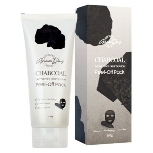 Grace Day Маска-пленка очищающая с углем - Charcoal derma pore clear solution peel-off pack, 180г
