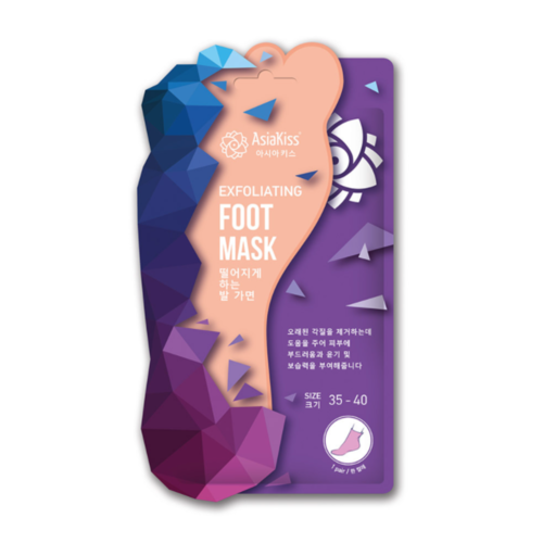 AsiaKiss Маска-носки для ног отшелушивающая - Peeling foot mask, 35-40 размер