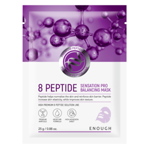 Enough Маска тканевая с пептидным комплексом - Premium 8 peptide senastion pro balancing mask, 25мл