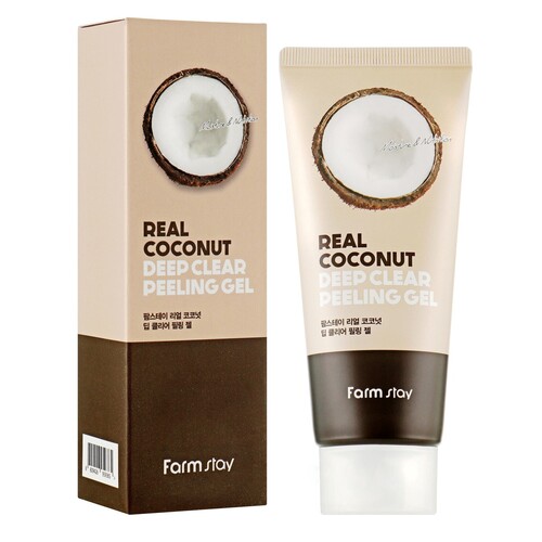 FarmStay Гель для лица отшелушивающий с кокосом - Real deep clear peeling gel, 100мл
