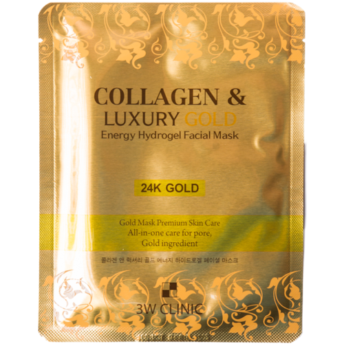 3W Clinic Маска гидрогелевая с золотом - Collagen & luxury gold energy hydrogel facial mask, 30г