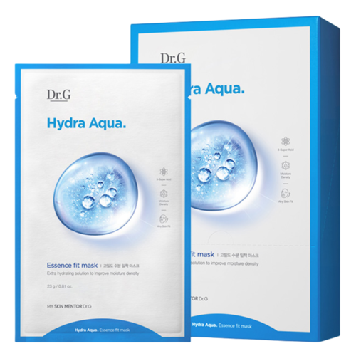 DR.G Маски тканевые для лица с гиалуроновой кислотой - Hydra aqua essence fit mask, 23г*10шт