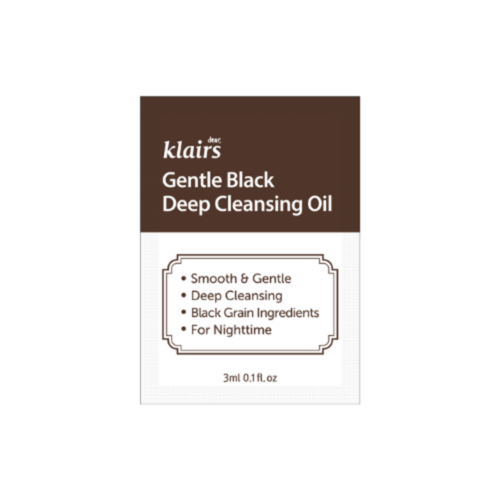 Dear, Klairs Масло для лица гидрофильное - Gentle black deep cleansing oil, 3мл (пробник)