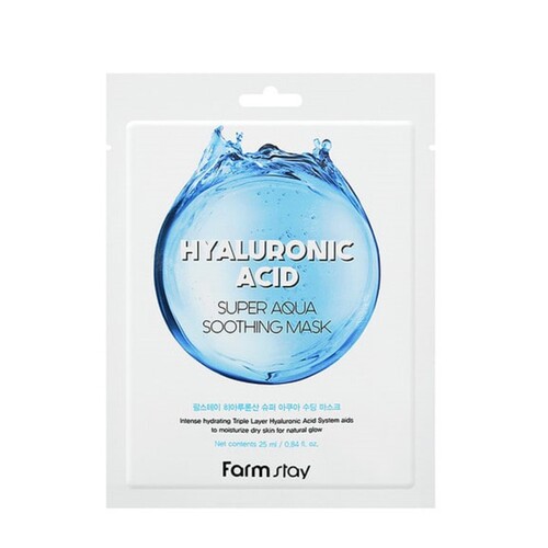 FarmStay Маска тканевая с гиалуроновой кислотой - Hyaluronic acid super aqua soothing mask, 25мл