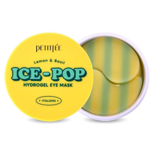 Petitfee Патчи для глаз с лимоном и базиликом - Lemon&basil ice-pop hydro gel eye mask, 60шт