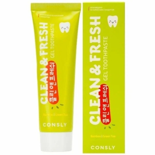 Consly Паста зубная с экстрактами бамбука и зеленого чая - Clean&fresh gel toothpaste,105г