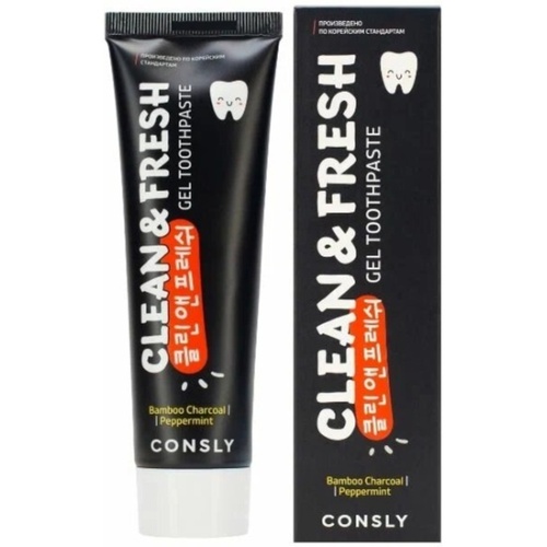 Consly Паста зубная гелевая с бамбуковым углем и перечной мятой - Clean&fresh gel toothpaste, 105г